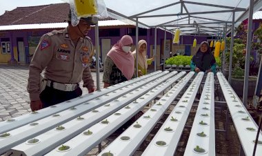 Bhabinkamtibmas-Kalidawir-Polsek-Tanggulangin-Sambangi-Warga-yang-Kelola-Lahan-Pekarangan-Bergizi