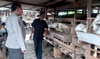 Apresiasi-Peternakan-Kambing,-Bhabinkamtibmas-Desa-Sepande-Polsek-Candi-Tinjau-Ketahanan-Pangan