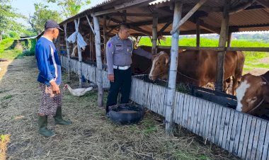 Polisi-Tinjau-Lahan-Ketahanan-Pangan-di-Desa-Boro,-Dukung-Program-P2B-Tanggulangin