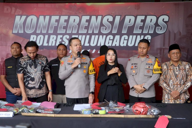 Polres Tulungagung Tetapkan 7 Tersangka Kasus Balon Udara Berpetasan 105 buah