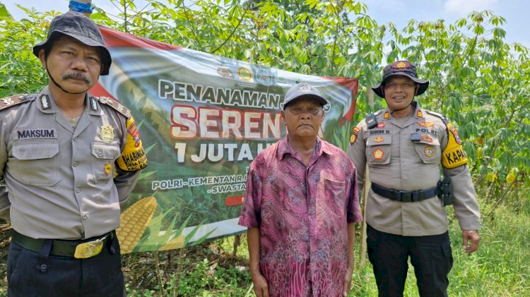 Kapolsek Balongbendo Tinjau Lahan Jagung di Desa Seduri, Dukung Program Ketahanan Pangan Asta Cita Presiden RI