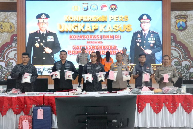 Polresta Sidoarjo Bersama BNN, Gagalkan Penyelundupan 8,2 Kilogram Sabu