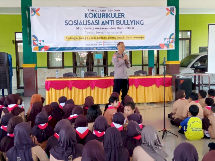 Kanit Binmas Polsek Buduran Edukasi Pelajar SD Negeri Dukuh Tengah Tentang Anti Bullying dan Bahaya Pergaulan Bebas
